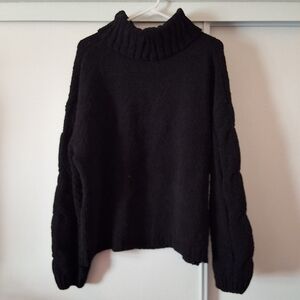 Seven 7 Sweater High Turtleneck Super Soft Pullover Long Sleeves Size L .